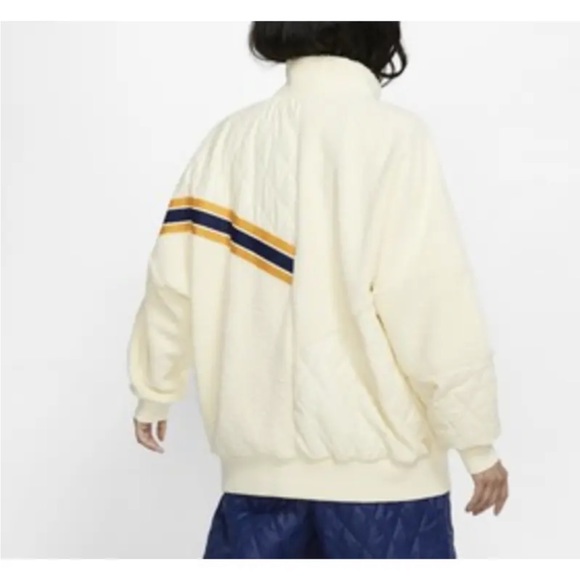 Nike Sportswear Full Zip Sherpa Size Large Track Jacket Muslin BV3040-115 small - Picture 2 of 12